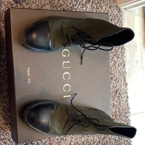 Gucci combat boots. Military grade canvas